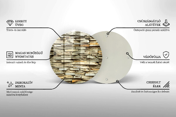 Üveg vágódeszka Díszítő kövek