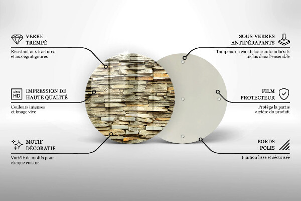 Üveg vágódeszka Díszítő kövek