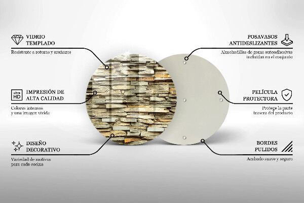 Üveg vágódeszka Díszítő kövek