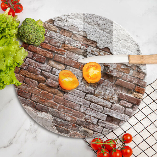 Üveg vágódeszka Régi tégla és beton fal
