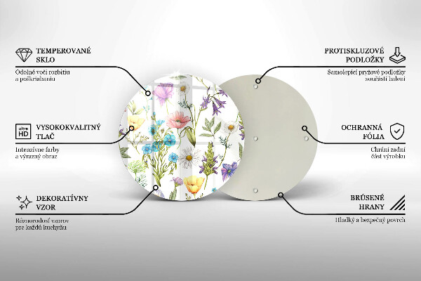 Üveg vágódeszka Virágok illusztráció