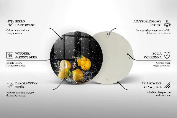 Üveg vágódeszka Lédús citrom gyümölcs