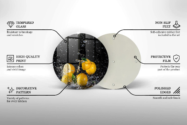 Üveg vágódeszka Lédús citrom gyümölcs