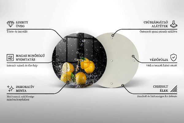 Üveg vágódeszka Lédús citrom gyümölcs