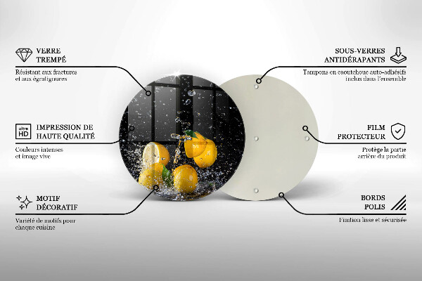 Üveg vágódeszka Lédús citrom gyümölcs