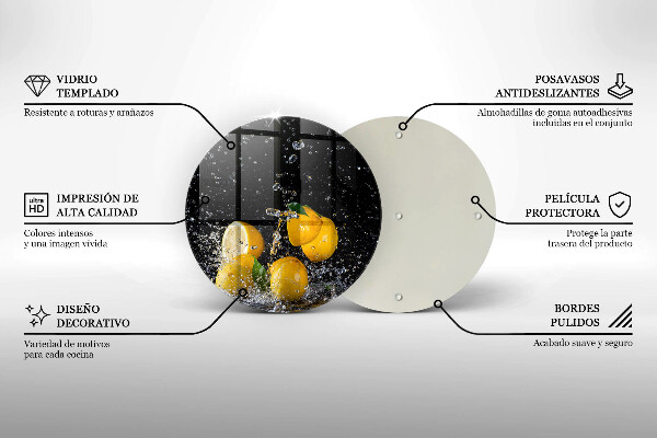 Üveg vágódeszka Lédús citrom gyümölcs