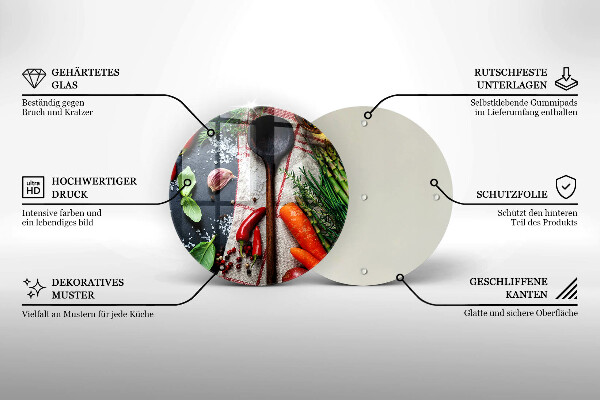 Üveg vágódeszka Konyhai étel