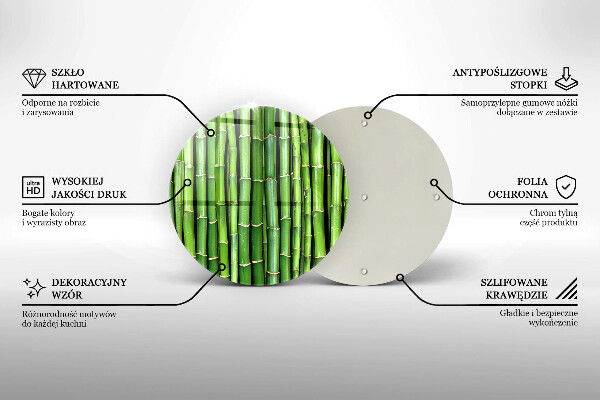 Üveg vágódeszka Természetes bambuszok