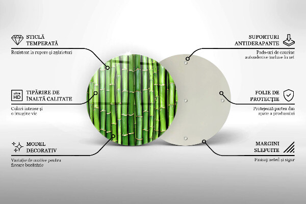 Üveg vágódeszka Természetes bambuszok