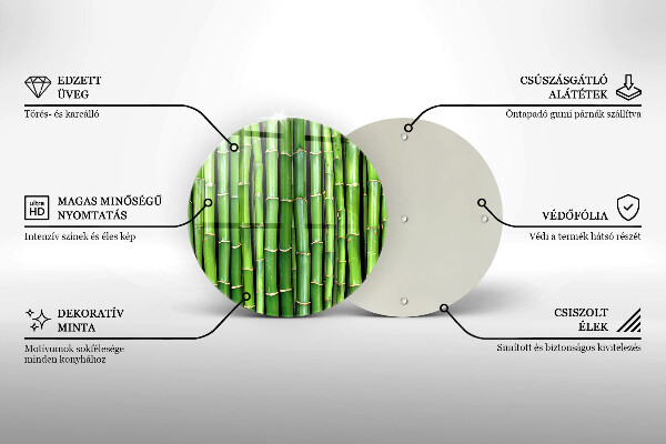 Üveg vágódeszka Természetes bambuszok