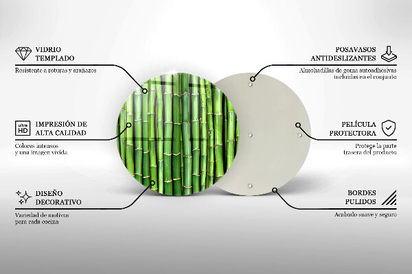 Üveg vágódeszka Természetes bambuszok