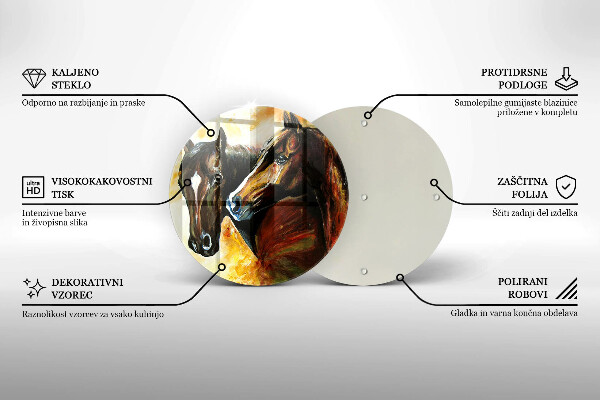 Üveg vágódeszka Állatok lovak