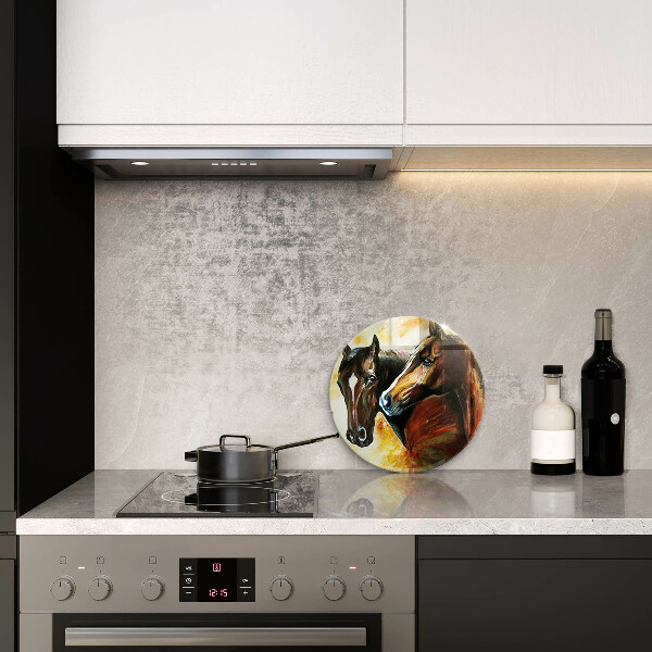 Üveg vágódeszka Állatok lovak