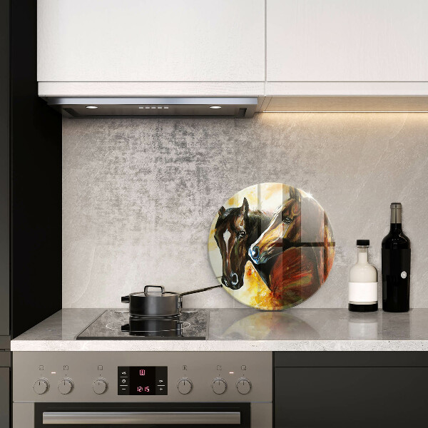 Üveg vágódeszka Állatok lovak