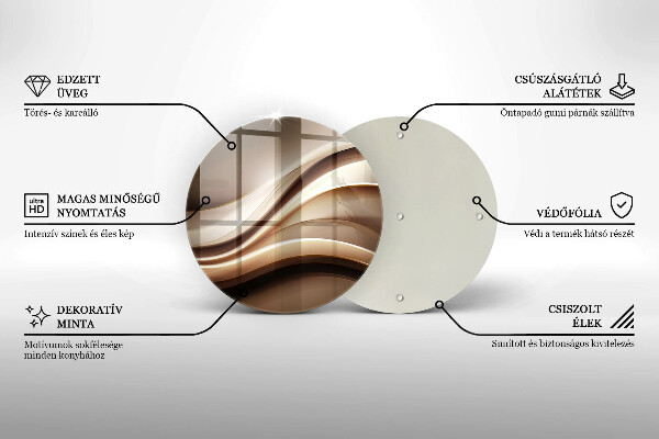 Üveg vágódeszka Absztrakciós finom vonalak