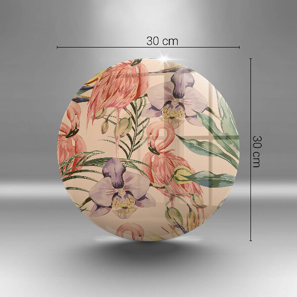 Üveg vágódeszka Flamingók illusztráció