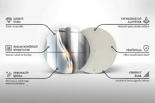 Üveg vágódeszka Fémművészet