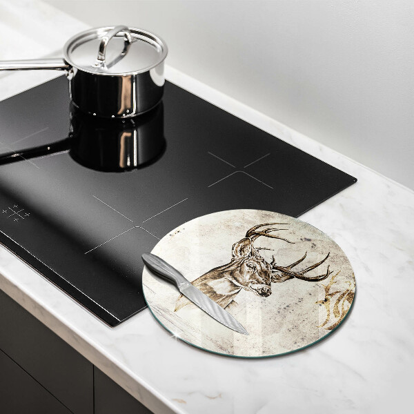 Üveg vágódeszka Szarvas állat illusztráció