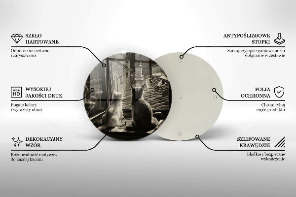 Üveg vágódeszka Macskák város és ablak