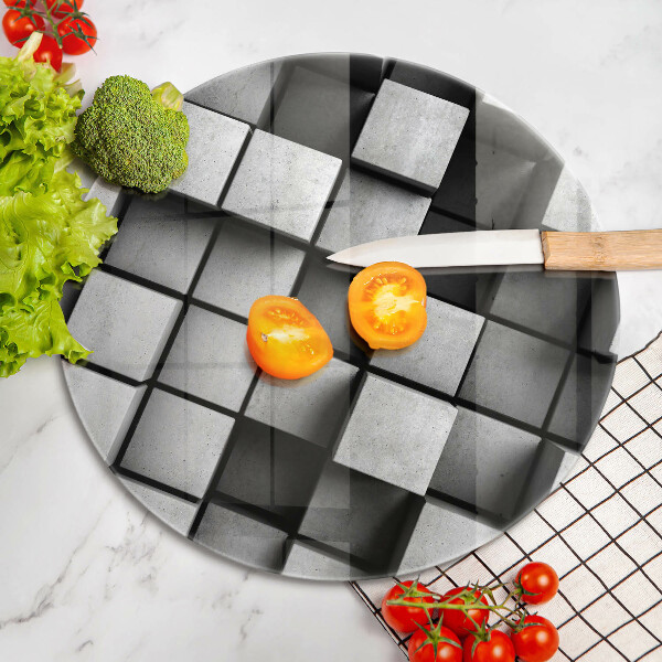 Üveg vágódeszka Absztrakt 3D négyzetek