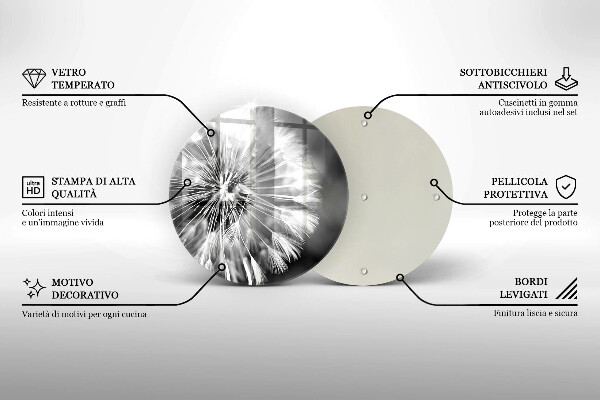 Üveg vágódeszka Finom gyermekláncfű