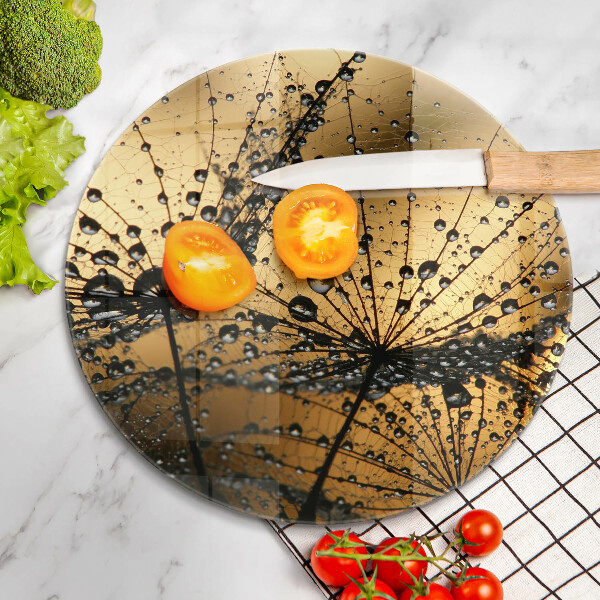 Üveg vágódeszka Harmat és pitypang