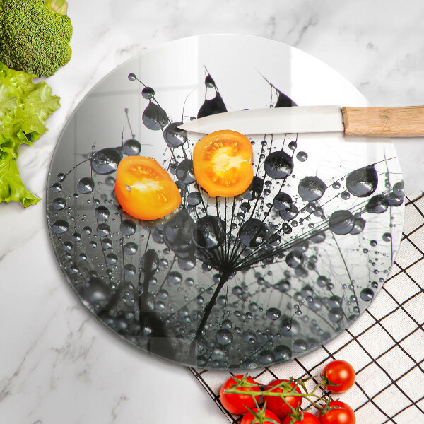 Üveg vágódeszka Pitypang és harmat