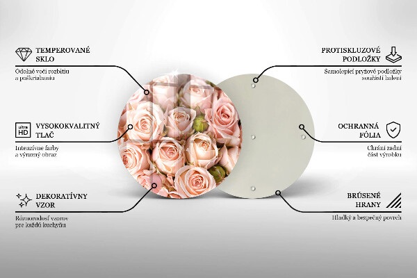 Üveg vágódeszka Csokor finom rózsa