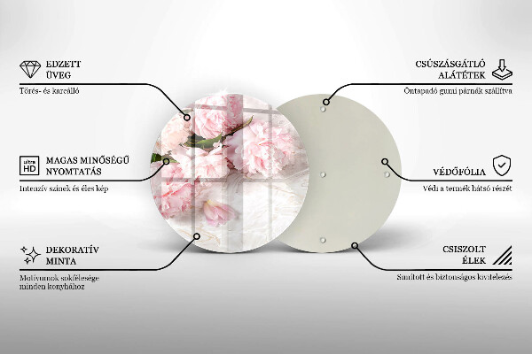 Üveg vágódeszka Finom rózsa virágok