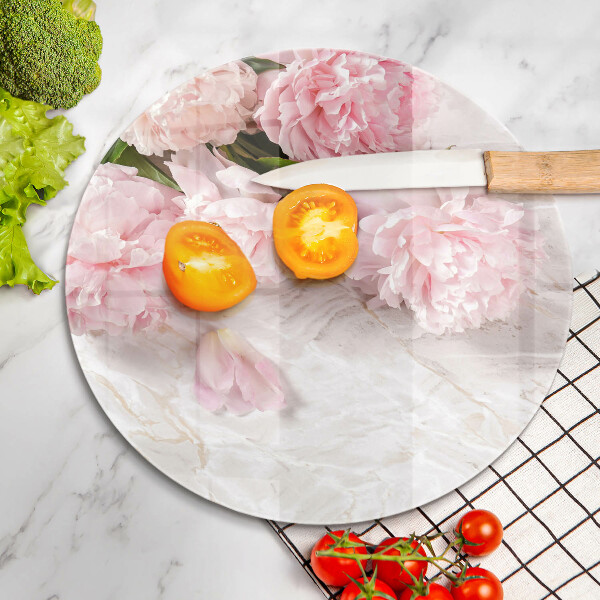 Üveg vágódeszka Finom rózsa virágok