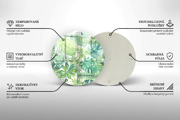 Üveg vágódeszka Akvarell boho levelek