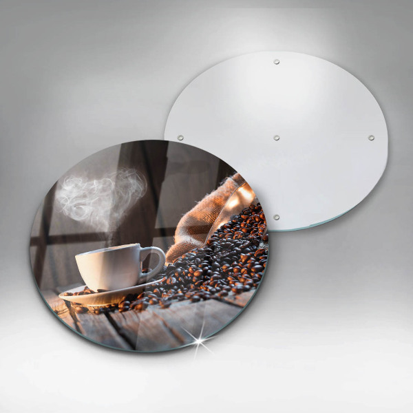 Üveg vágódeszka Kávéscsésze és szív