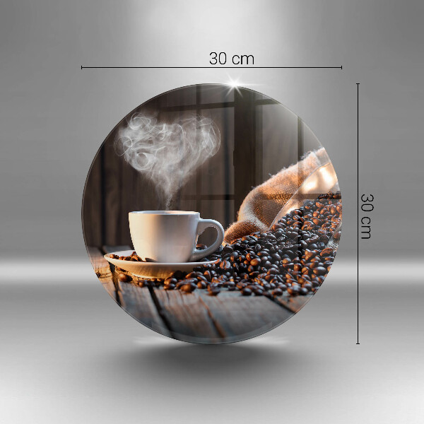 Üveg vágódeszka Kávéscsésze és szív