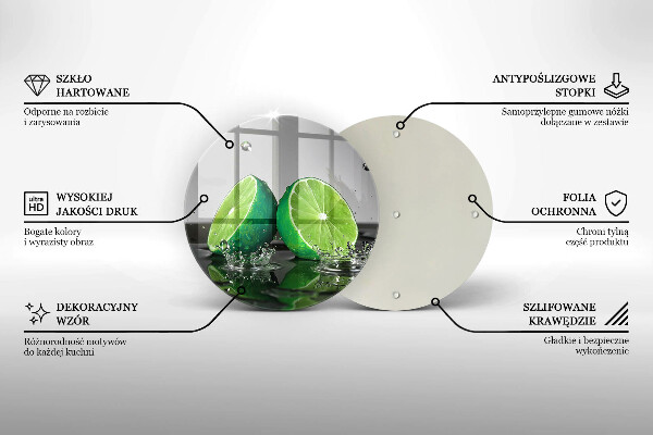 Üveg vágódeszka Lédús lime és víz