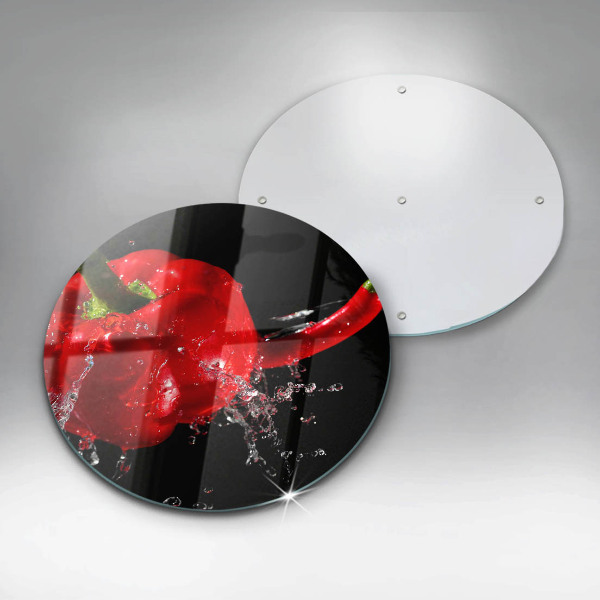 Üveg vágódeszka Piros paprika vízben