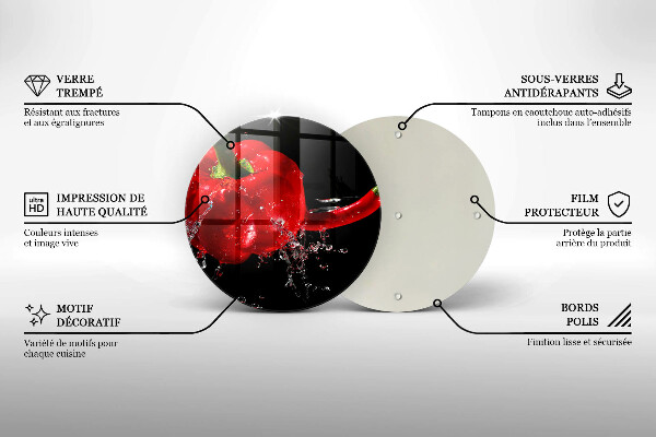 Üveg vágódeszka Piros paprika vízben