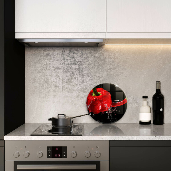 Üveg vágódeszka Piros paprika vízben