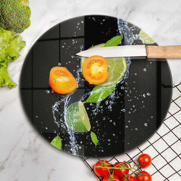 Üveg vágódeszka Lédús lime vízben