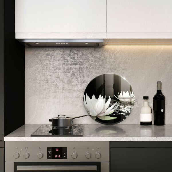 Üveg vágódeszka Fehér liliomok a vízen