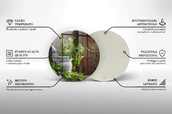 Üveg vágódeszka Gyógynövényeket és fát ültet