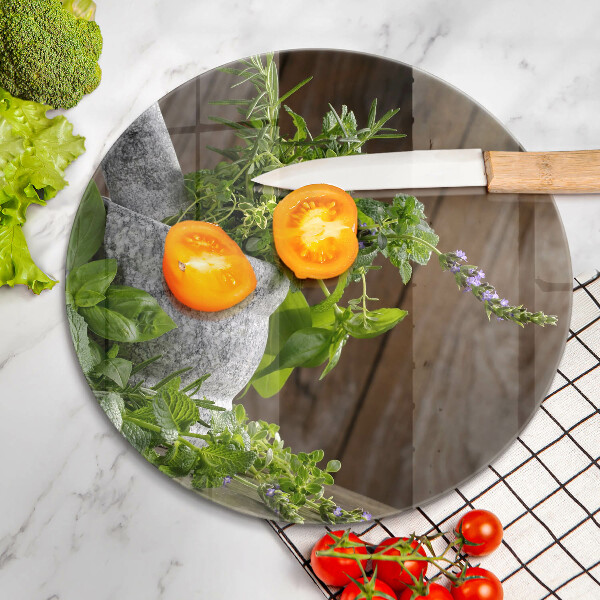 Üveg vágódeszka Gyógynövényeket és fát ültet