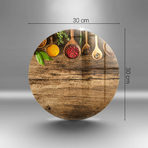 Üveg vágódeszka Fakanál fűszerek