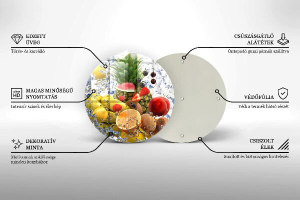 Üveg vágódeszka Lédús gyümölcs és víz