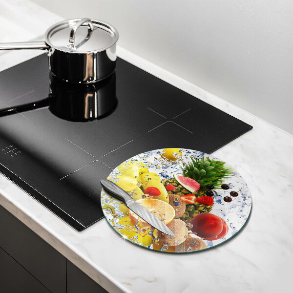 Üveg vágódeszka Lédús gyümölcs és víz