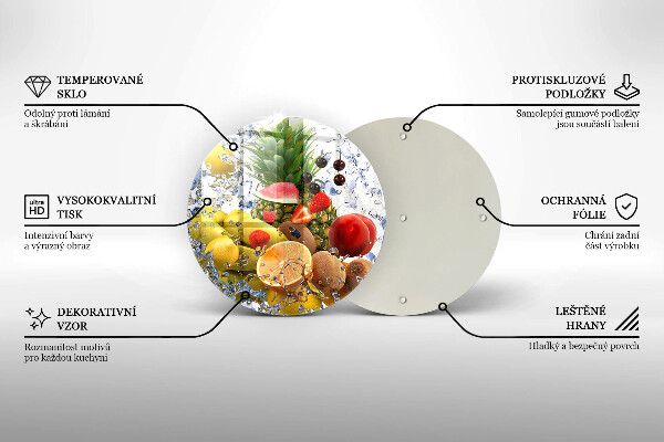 Üveg vágódeszka Lédús gyümölcs és víz