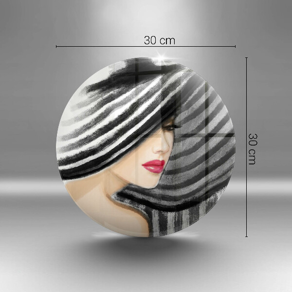 Üveg vágódeszka Nő kalapban