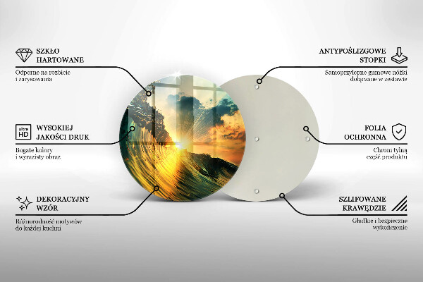 Üveg vágódeszka Hullám és naplemente