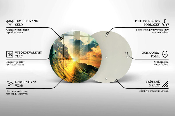 Üveg vágódeszka Hullám és naplemente