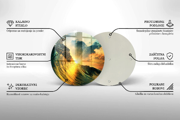 Üveg vágódeszka Hullám és naplemente