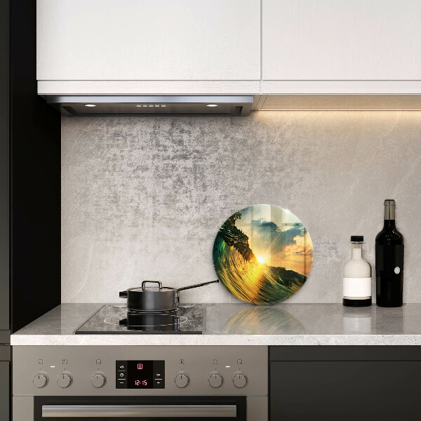 Üveg vágódeszka Hullám és naplemente